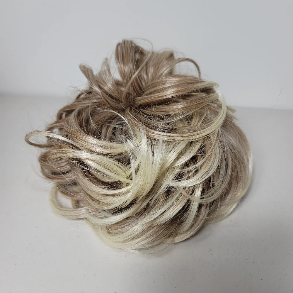 hair scrunchies hair bun extensions synthetic chignon hairpiece hair ring curly - Picture 3 of 6